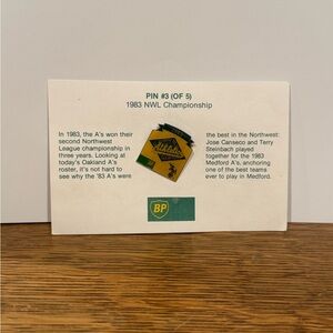 1983 NWL Championship BP British Petroleum A's Baseball Medford Oregon Pin NOS